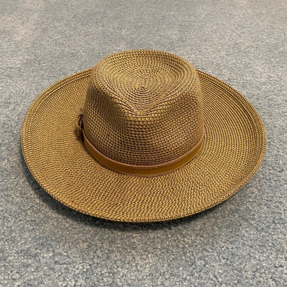 Women's Straw Hat - faux straw with 4 inch brim